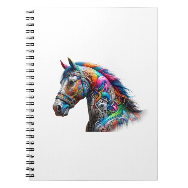 Cuaderno Caballo de arte colorido (Frente)