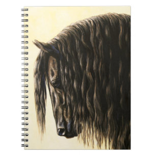 Cuaderno Caballo de Borrador Friesiano Negro