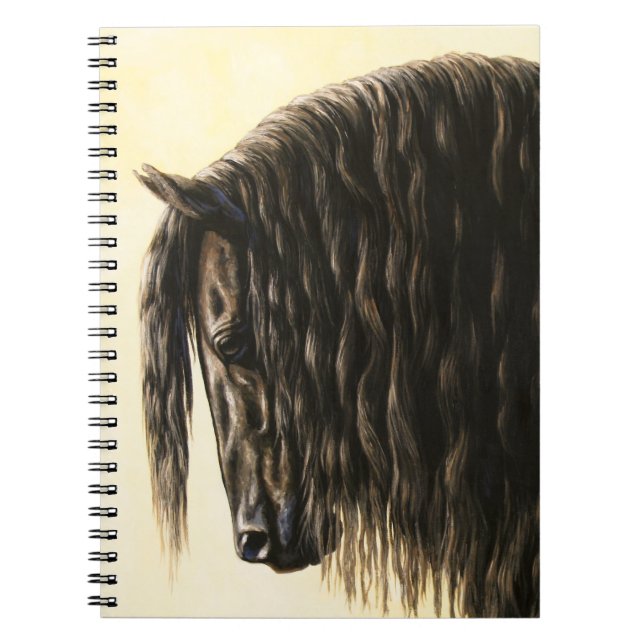 Cuaderno Caballo de Borrador Friesiano Negro (Frente)