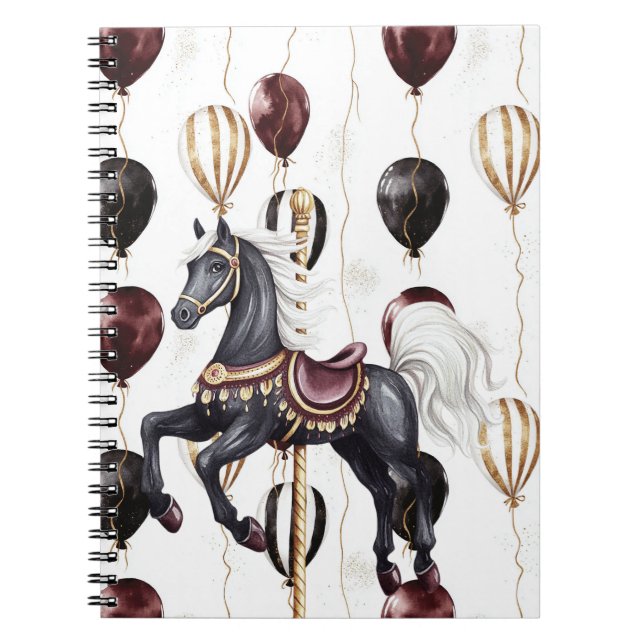Cuaderno Caballo de Carusel Globos de Circo (Frente)