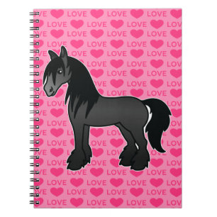 Cuaderno Caballo De Dibujos Animados Negro Gypsy Vanner Shi