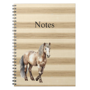 Cuaderno Caballo de franjas de crema de granja occidental