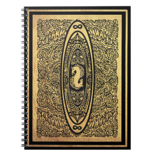 Cuaderno Caballo de mar dorado Mandala - Diseño infinito or