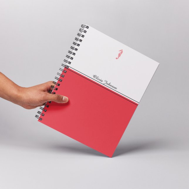Cuaderno Caballo de mar rojo ilustracion vida marina nombre (Subido por el creador)