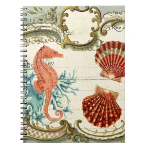 Cuaderno Caballo de mar vintage moderno de Francia