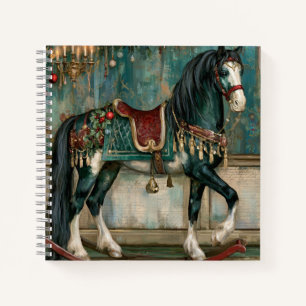 Cuaderno Caballo de Navidad Victoriano Majestuoso