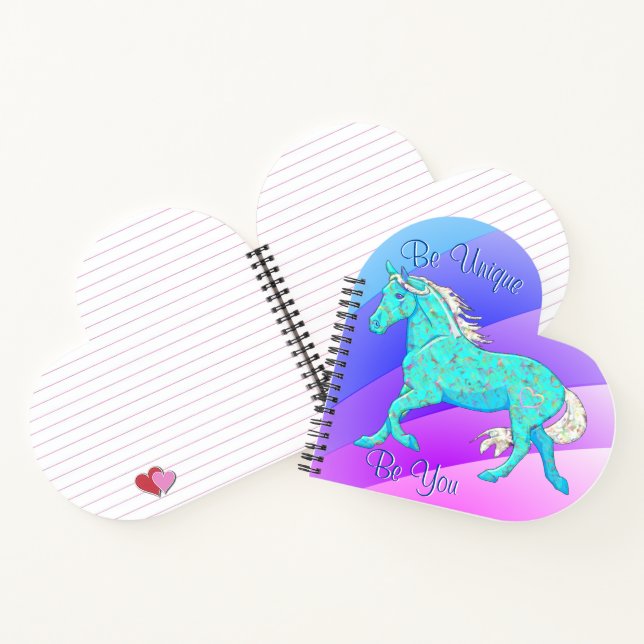 Cuaderno Caballo de palomino azul (arcoiris pastel) (Interior)