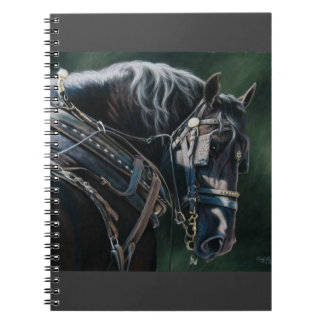 Cuaderno Caballo de Percheron Negro listo y deseable