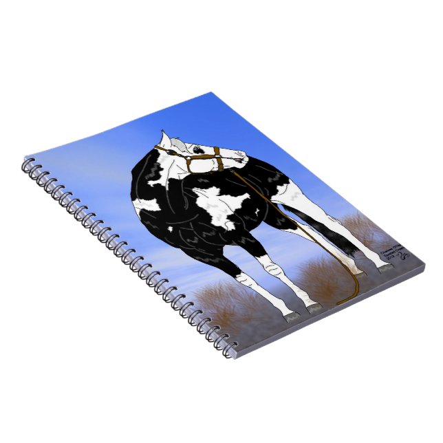 Cuaderno Caballo de pintura en blanco y negro (Lado Derecho)