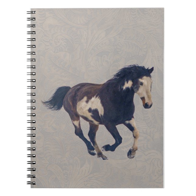 Cuaderno Caballo de pintura Pinto americano de Galloping Wi (Frente)