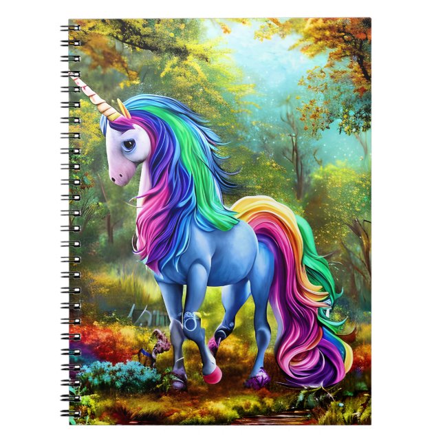 Cuaderno Caballo de unicornio colorido (Frente)