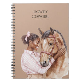 Cuaderno Caballo de vaca lechera occidente rosado Bow