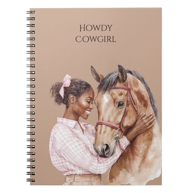 Cuaderno Caballo de vaca lechera occidente rosado Bow (Frente)