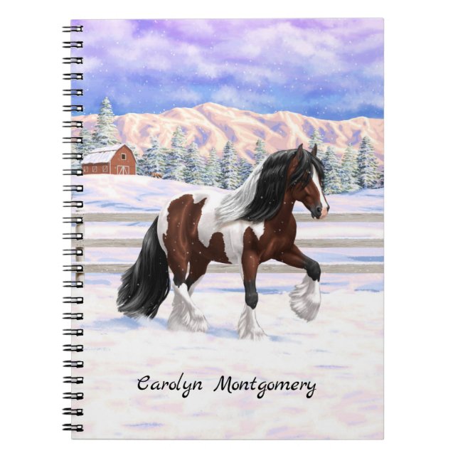 Cuaderno Caballo del gitano Vanner Tinker Bay Pinto Brown S (Frente)