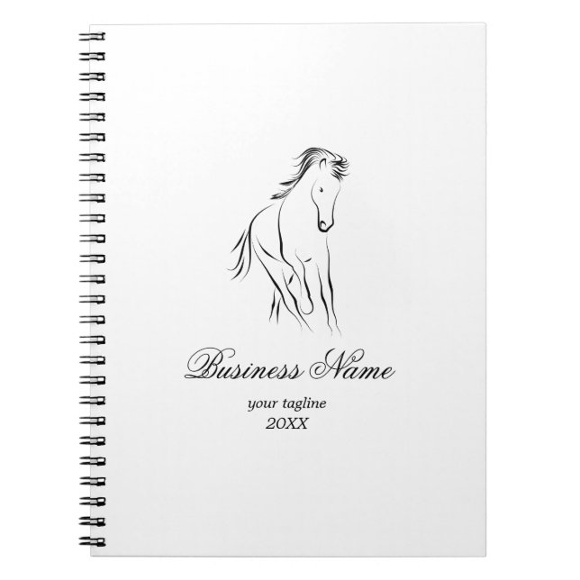 Cuaderno Caballo en ejecución de color negro (Frente)