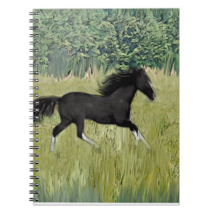 Cuaderno caballo en marcha pintado