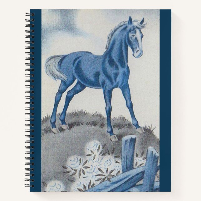 Cuaderno caballo feliz en azul (Anverso)