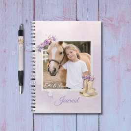 Cuaderno Caballo Floral Morado Niñas