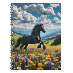 Cuaderno Caballo floral/resorte/semental