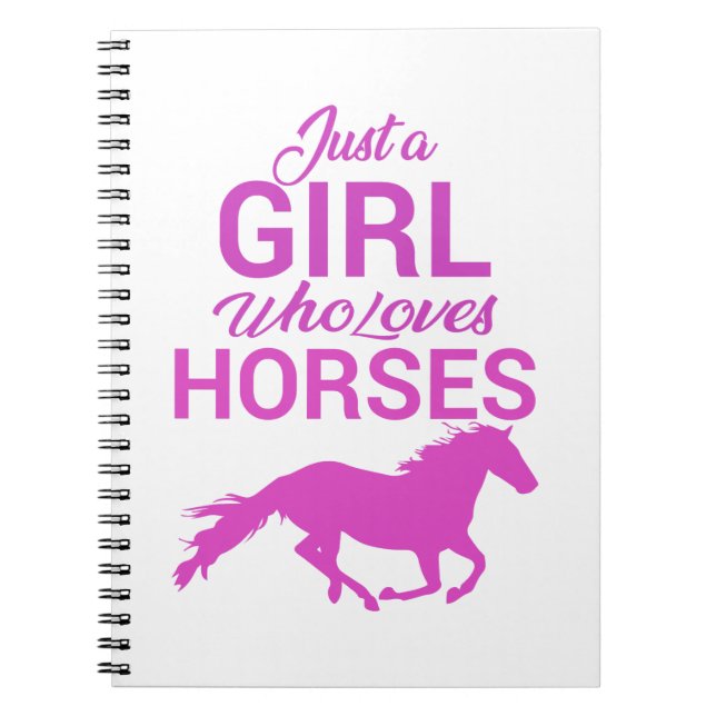 Cuaderno Caballo Gallop, un Chica que ama a los caballos (Frente)