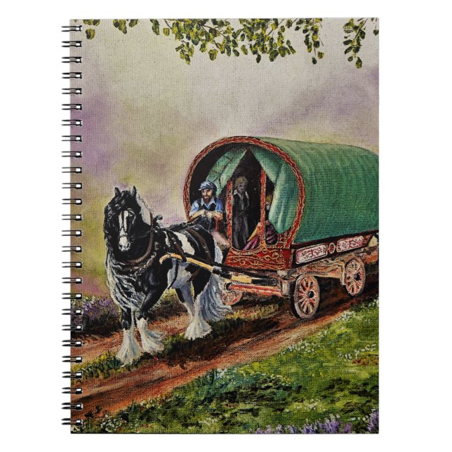 Cuaderno Caballo Gypsy Vanner Caravana irlandesa (Frente)