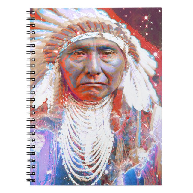 Cuaderno Caballo loco nativo americano (Frente)