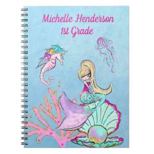 Cuaderno Caballo marino de sirena y bloc de notas de medusa