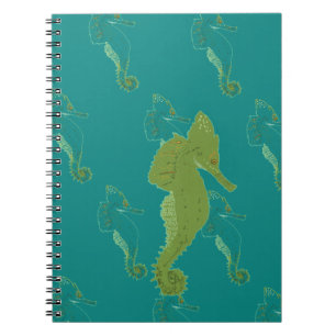 Cuaderno Caballo marino, portátil de espiral de vida marina