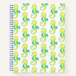 Cuaderno Caballo marino verde Caballo playa Océano Vida mar