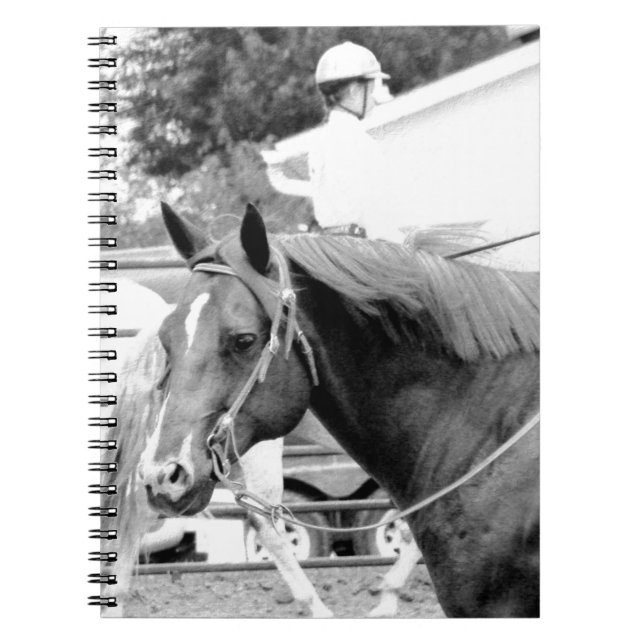 Cuaderno Caballo occidental en blanco y negro (Frente)