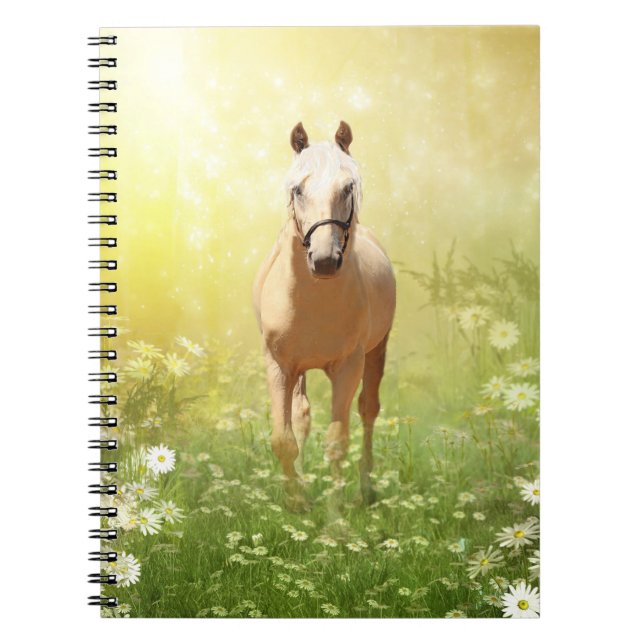 Cuaderno Caballo palomino iluminado por el sol (Frente)