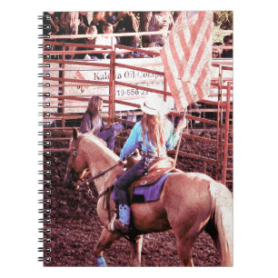Cuaderno Caballo Palomino Rodeo Bandera Americana