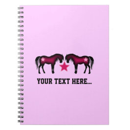 Cuaderno Caballo personalizado femenino rosado