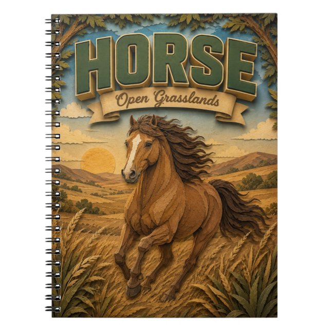 Cuaderno Caballo Praderas Abiertas POPCUT (Frente)