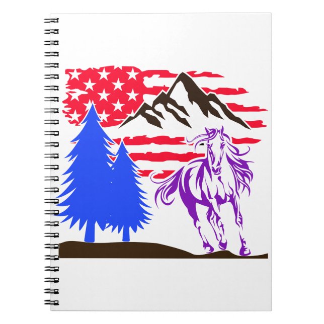 Cuaderno Caballo Salvaje de Montaña Galopando (Frente)