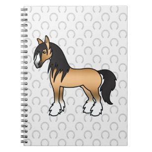 Cuaderno Caballo Shire Gypsy Vanner de dibujos animados Buc