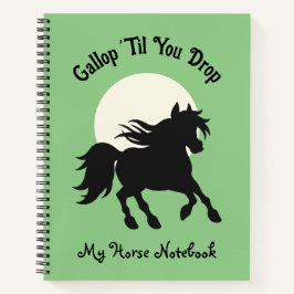 Cuaderno Caballo simple que dice nombre personalizado