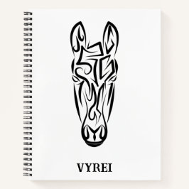 Cuaderno Caballo tribal blanco y negro
