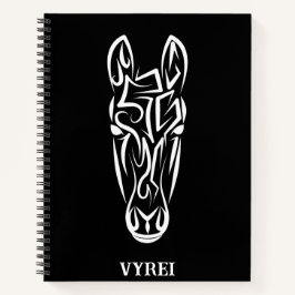 Cuaderno Caballo tribal blanco y negro