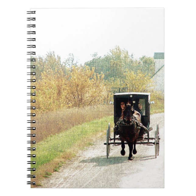 Cuaderno Caballo y buggy Amish de otoño (Frente)