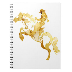 Cuaderno Caballo y Jinete Dorados Abstractos