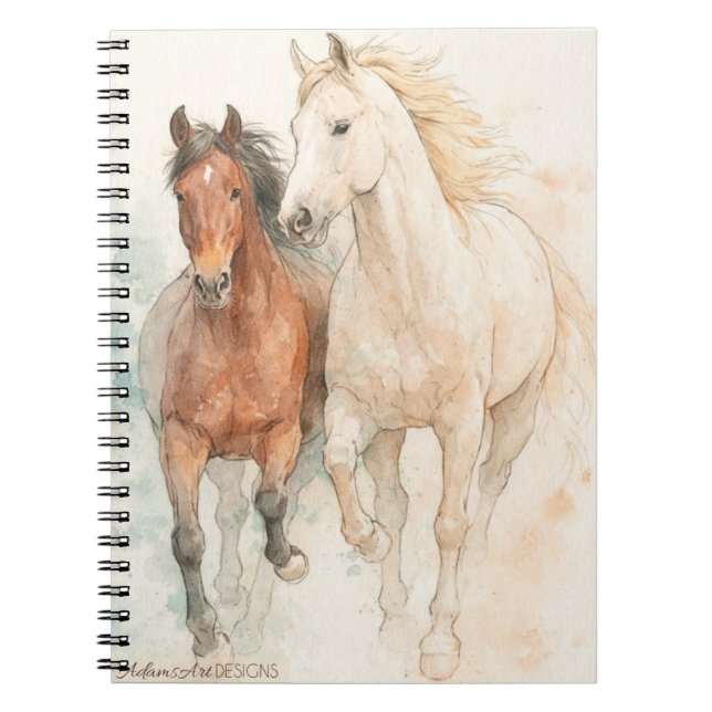 Cuaderno Caballos al galope en acuarela (Frente)