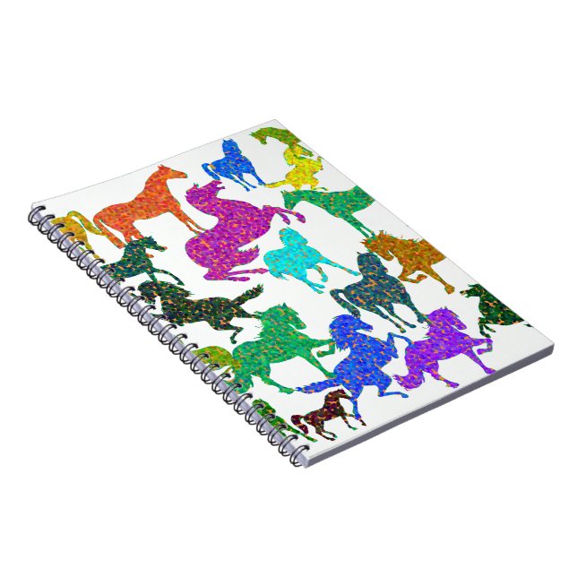 Cuaderno Caballos arco iris - "¡Tonto por caballos!" (Lado Derecho)