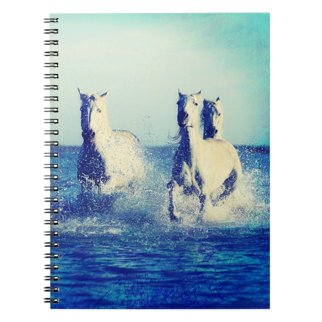Cuaderno Caballos blancos en el océano (Frente)