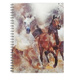 Cuaderno Caballos blancos y laureados en un galope
