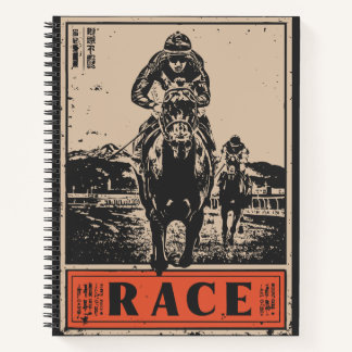 Cuaderno Caballos de Carreras en el paisaje del desierto