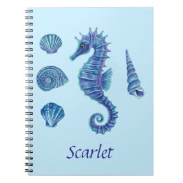 Cuaderno Caballos de mar azules y castillos de mar personal