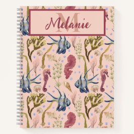 Cuaderno Caballos de mar de peces tropicales bombardean pla