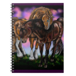 Cuaderno Caballos de puesta de sol de la Devoción equina~po