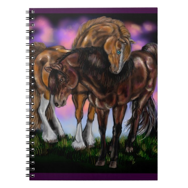Cuaderno Caballos de puesta de sol de la Devoción equina~po (Frente)